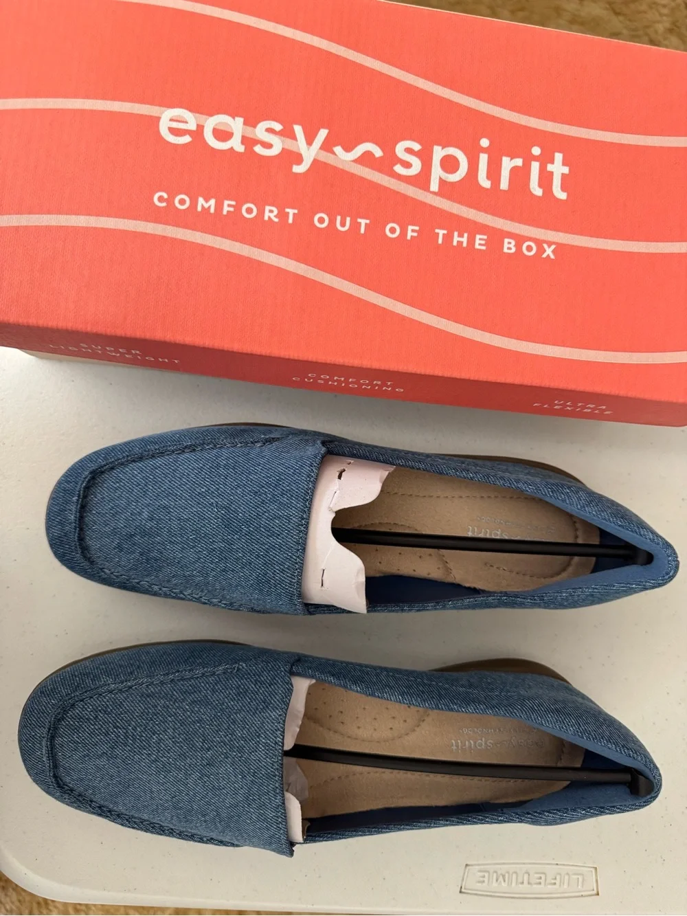 Blue Denim Slip-On Loafers for Women
